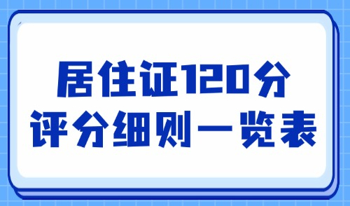 上海居住证积分120分怎么算？居住证120分评分细则一览表！